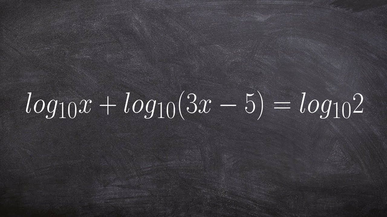 Algebra 2 - Applying the product property of logarithms to solve an ...