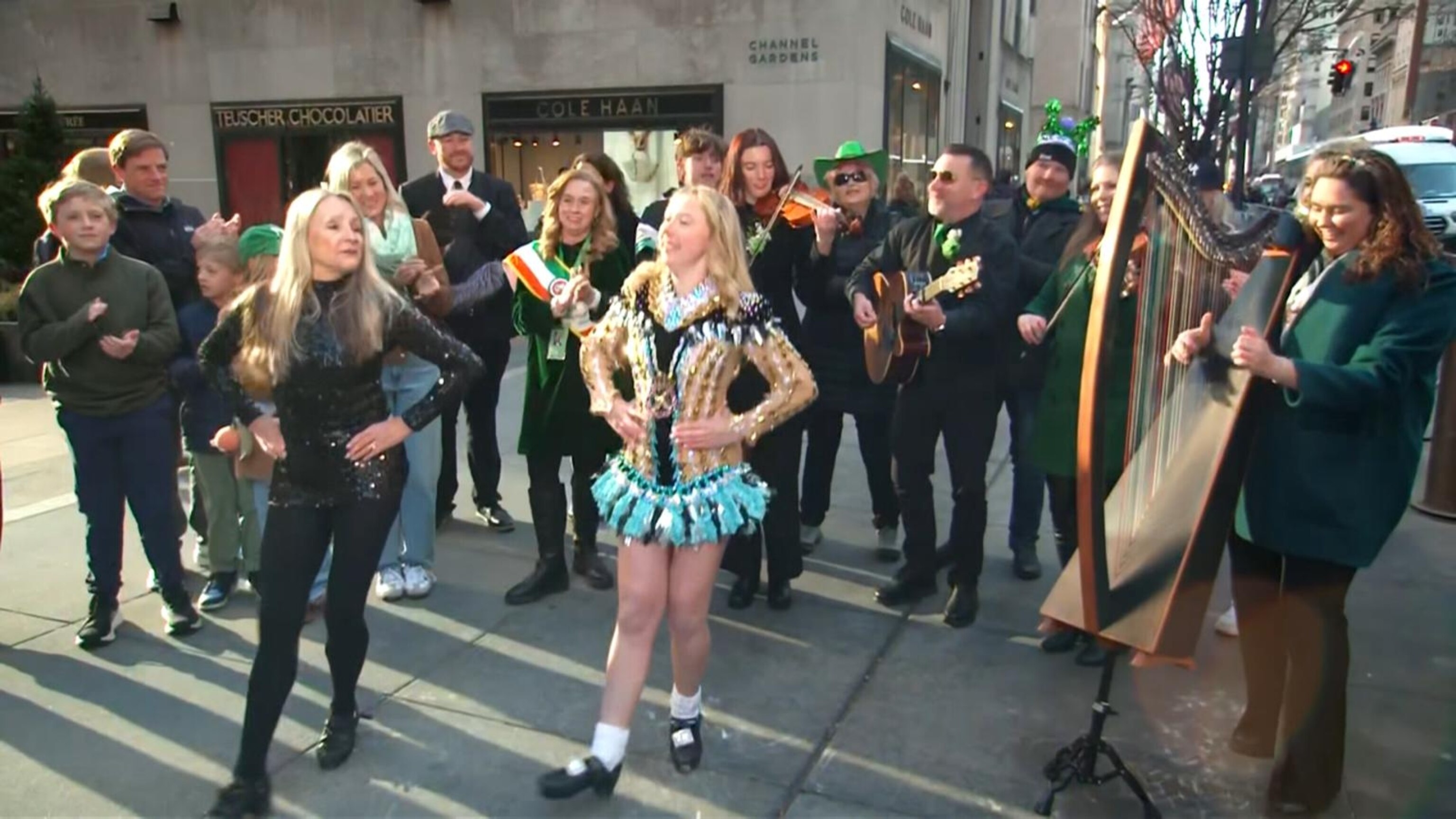 Getting ready for St. Patrick's Day parade