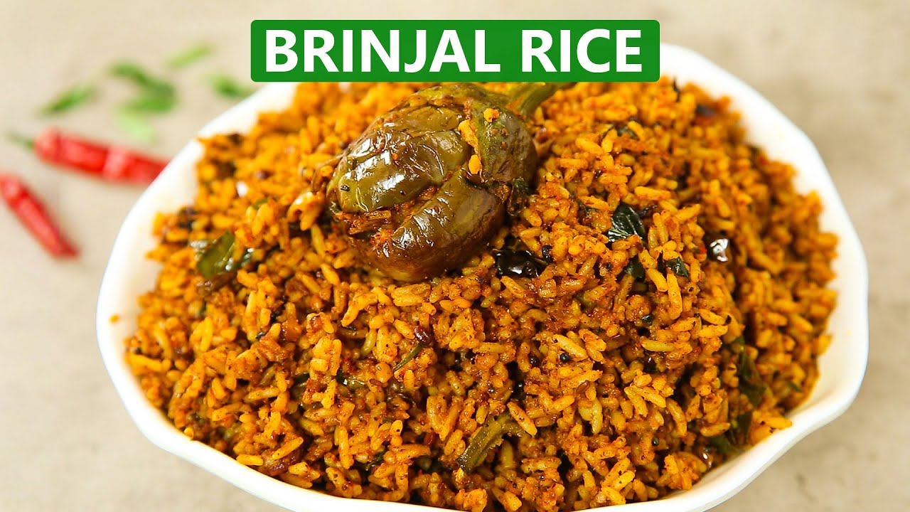 Brinjal rice recipe with secret homemade masala