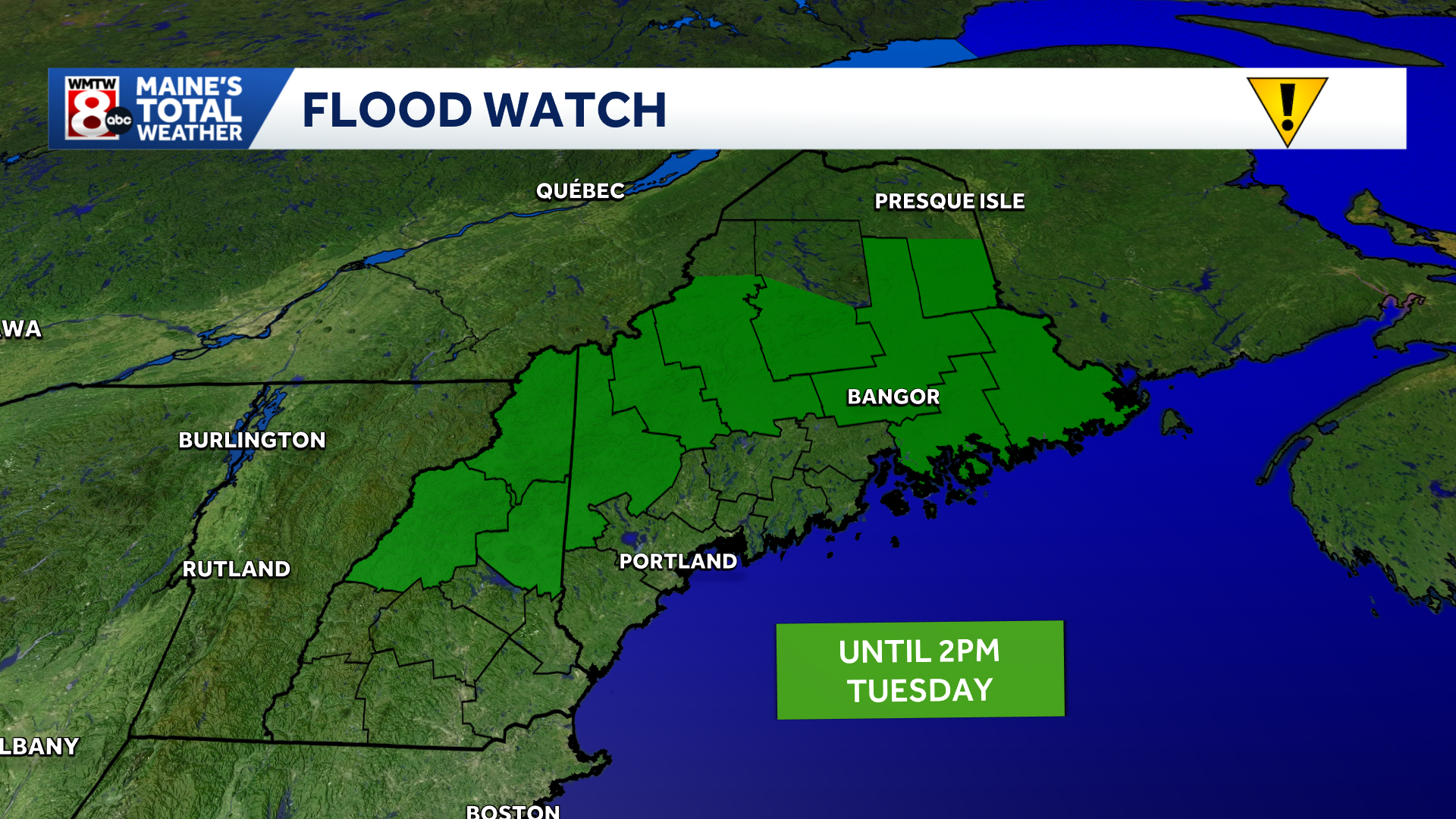 Flood watch for the Maine mountains and a flood warning for the Saco River