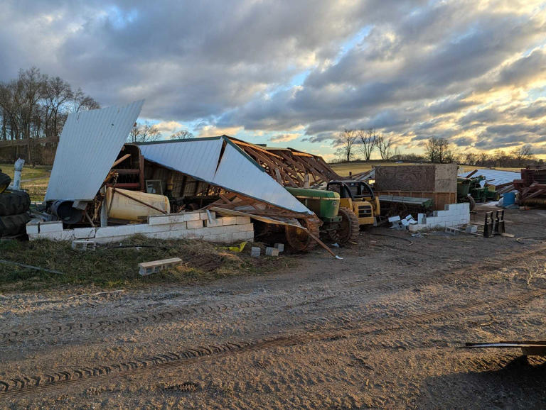 Multiple buildings collapse during severe storms, leave widespread debris