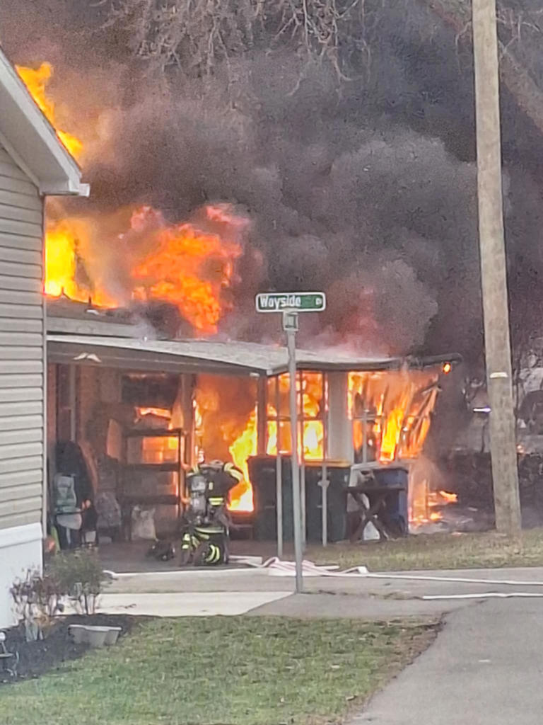 Two escape from mobile hom fire on Wayside Drive in Penfield