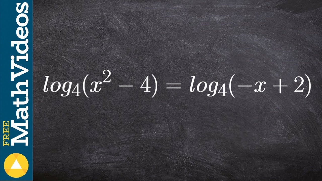 Applying equality property of logarithms to solve by factoring, log4 (x ...