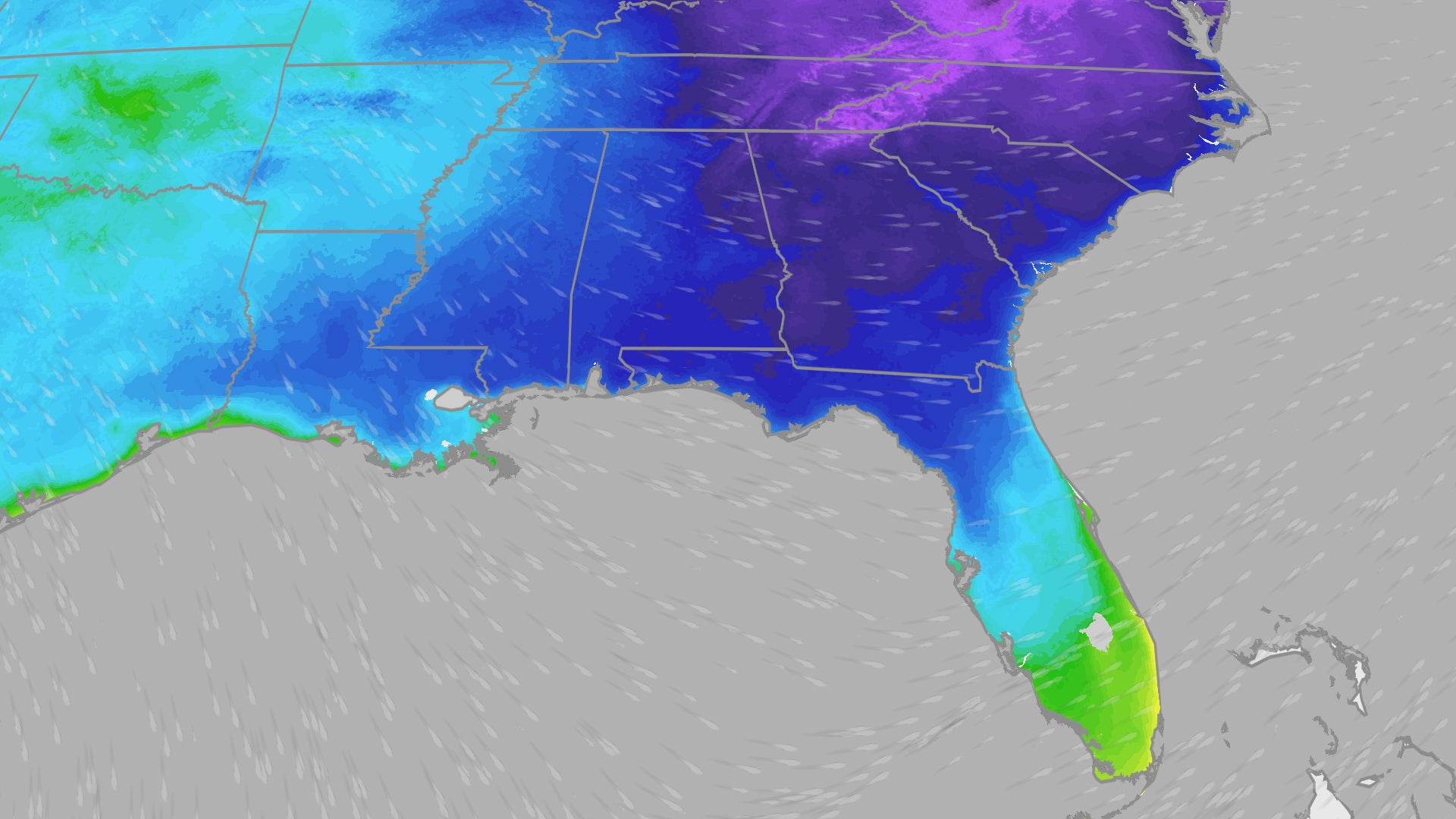 Winter returns to southern US
