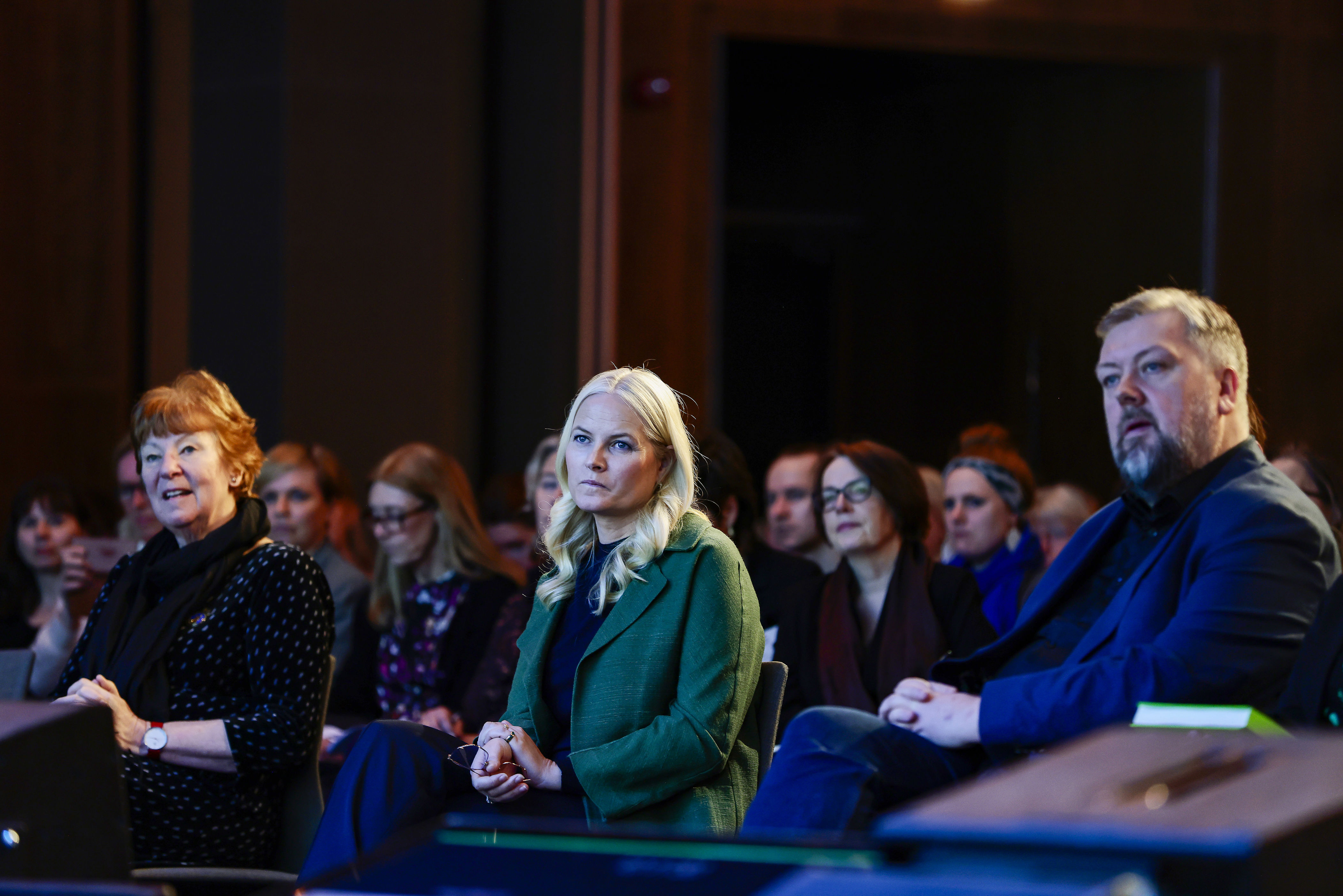 Kronprinsesse Mette-Marit avbildet under et arrangement i regi av Norsk Biblioteksforening i 2022. Foto: Geir Olsen / NTB