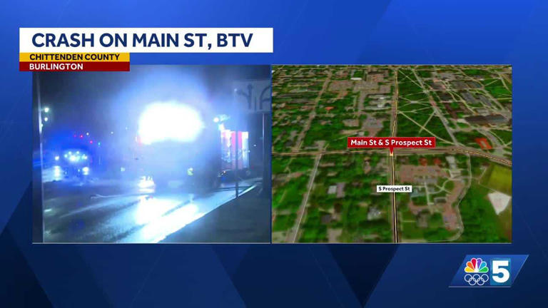 Main Street in Burlington reopens after car crash
