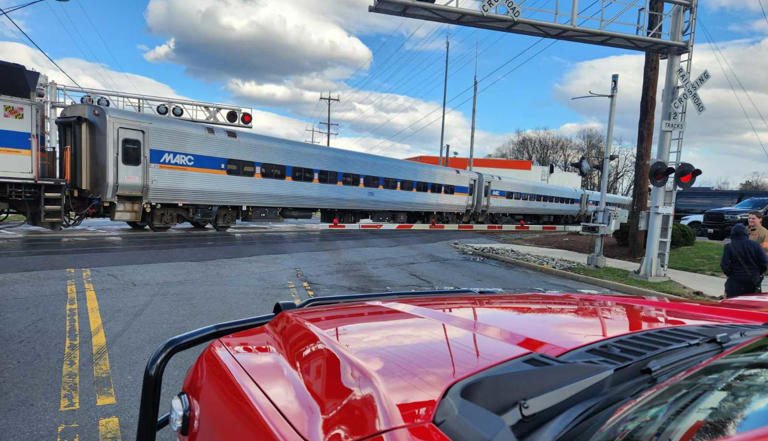 MARC train slams vehicle on tracks in Maryland, road shut during rush ...