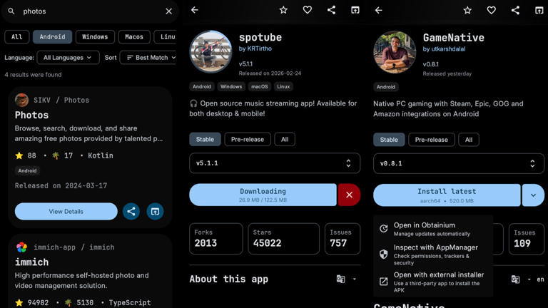 New open-source app turns GitHub into a mobile and PC app store