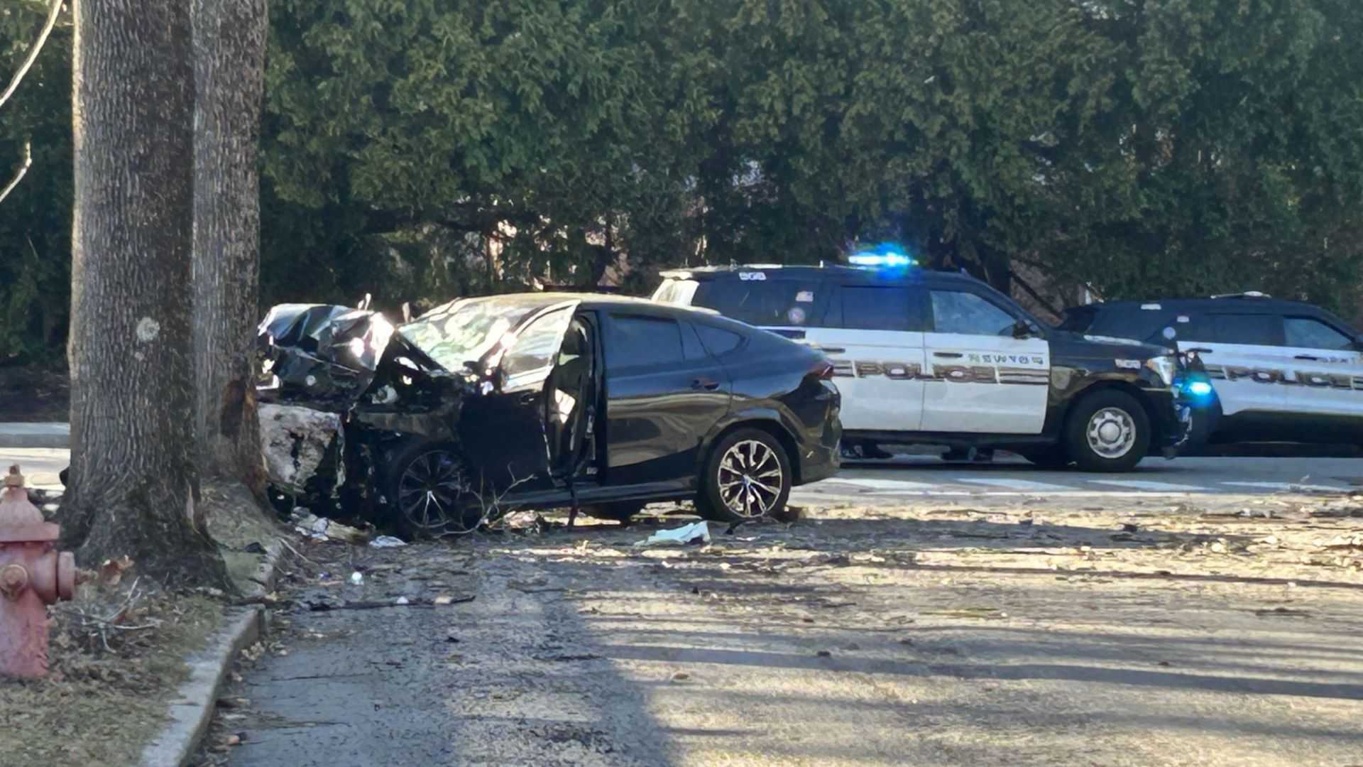 Woman dies after car strikes tree in Newton collision
