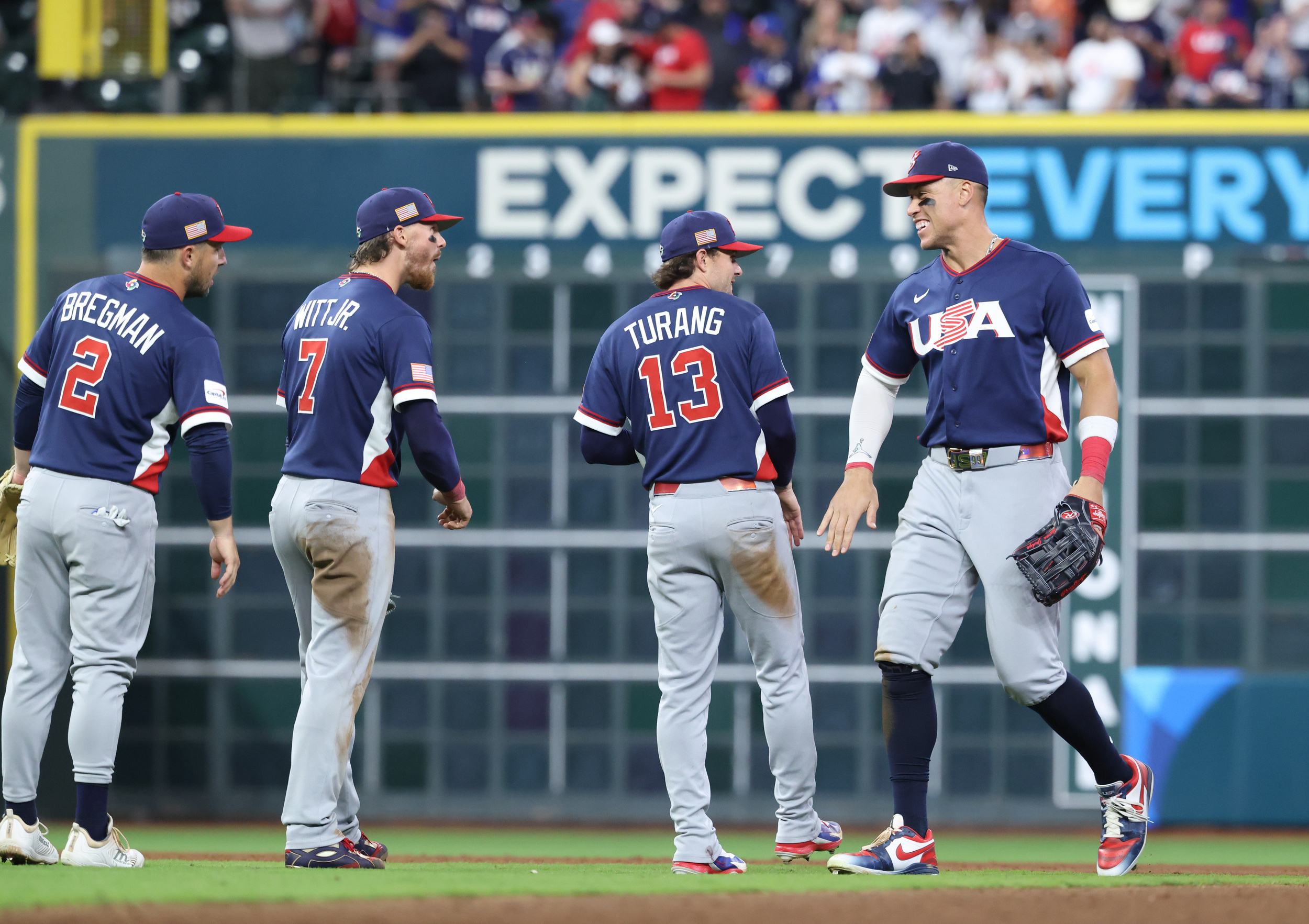 Team USA players wore fitting jerseys while arriving for WBC final