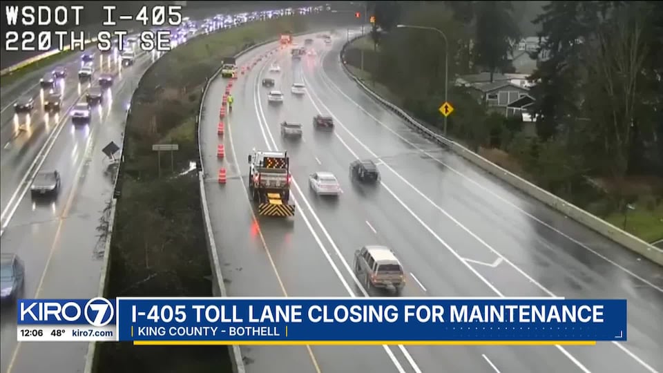 Video: I-405 toll lane closing for maintenance
