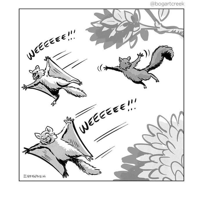 16 single-panel comics by 'Bogart Creek'