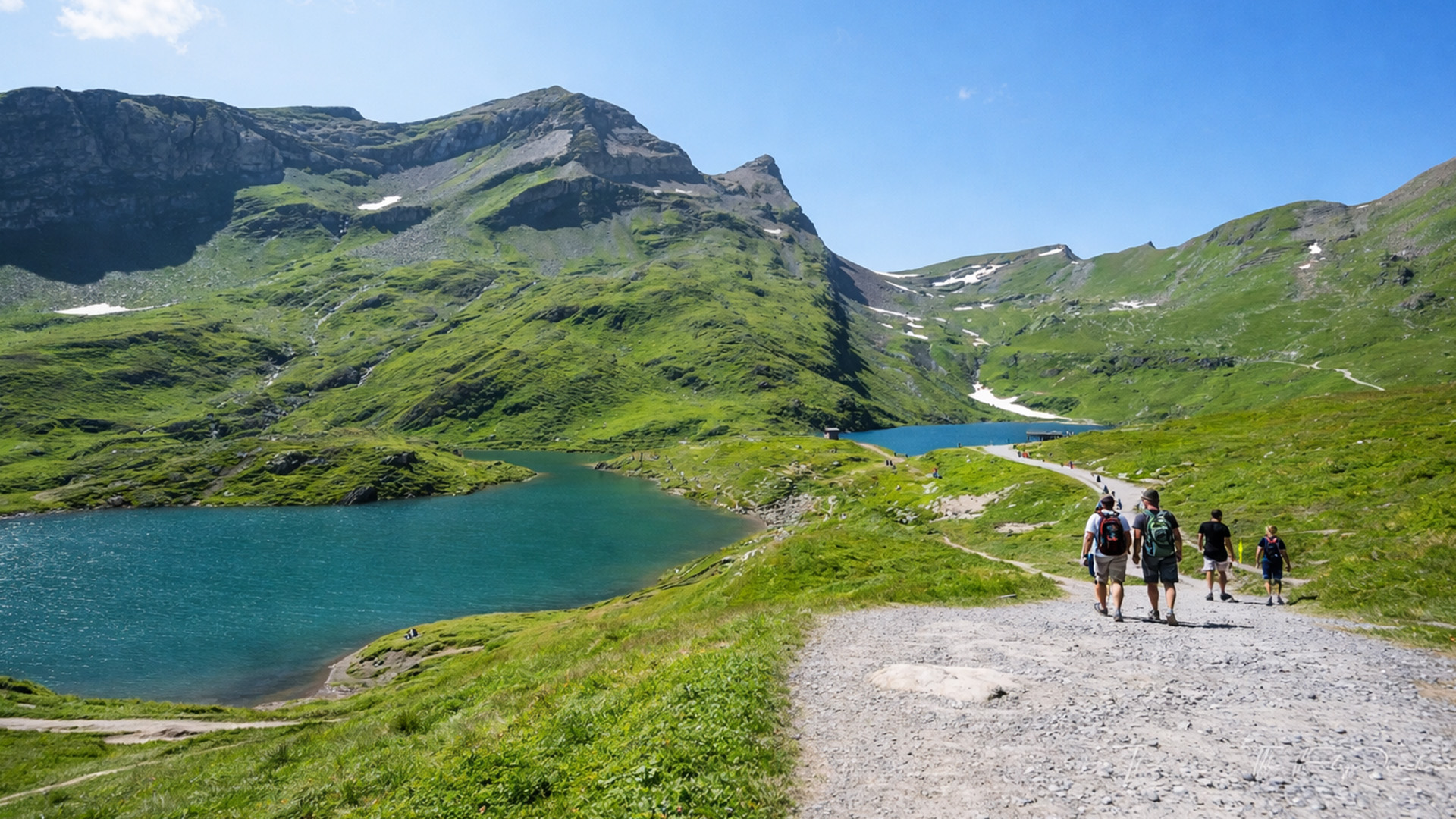 First to Bachalpsee Switzerland Jungfrau Alpine Trail (4K)