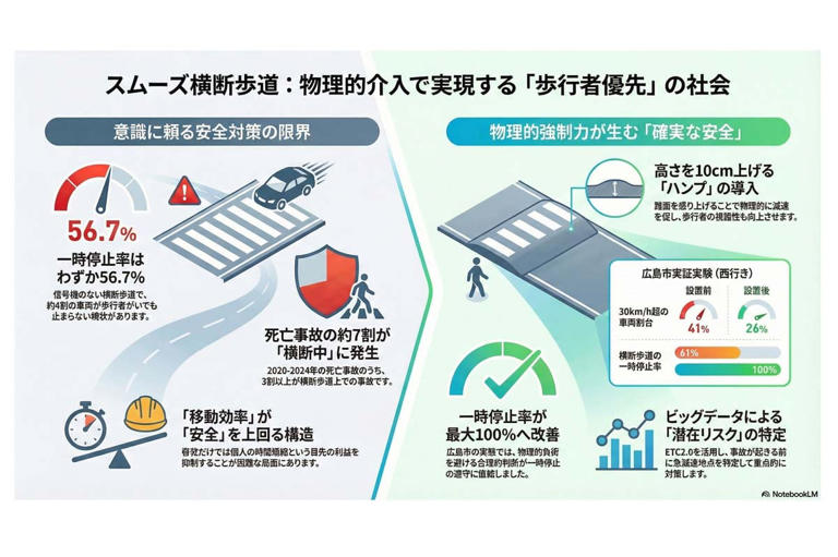 スムーズ横断歩道と物理的介入。