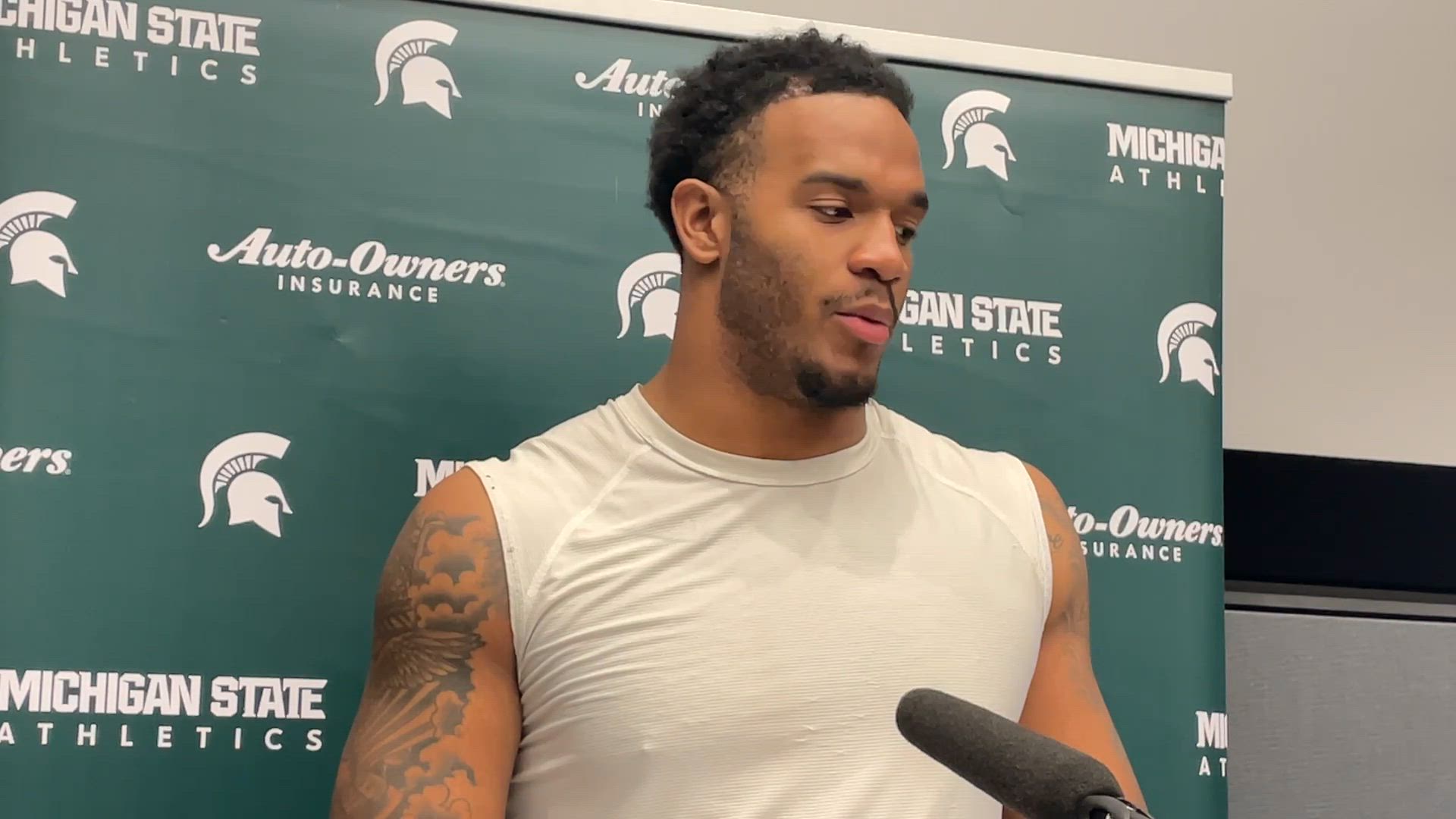 Michigan State Spartans LB Jordan Hall on spring practice