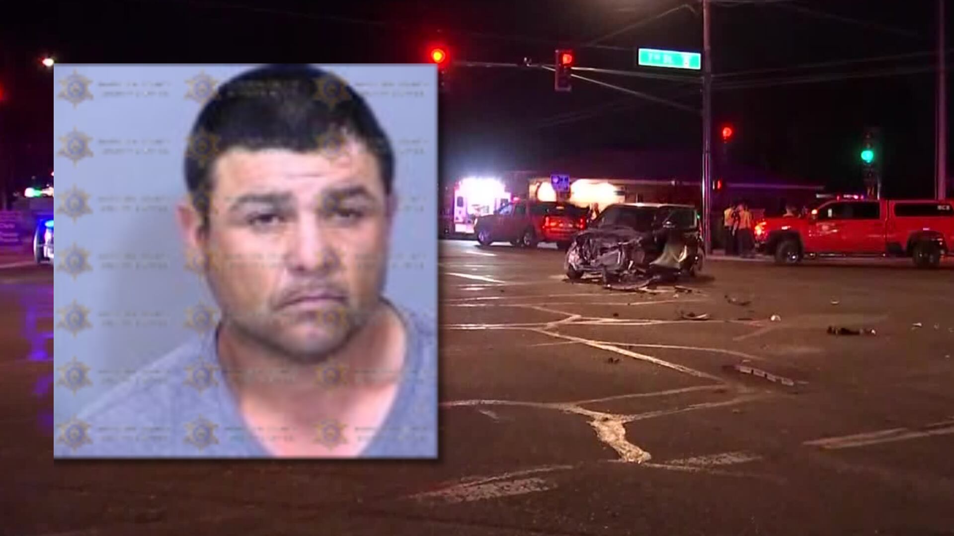 Man booked for alleged DUI after red light crash involving Phoenix FD truck