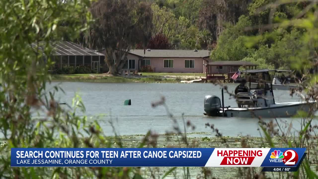 Search continues for teen after canoe capsized on Central Florida lake