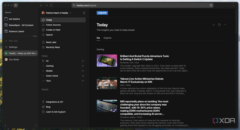 Zen Browser added live folders that turn my sidebar into an RSS reader ...