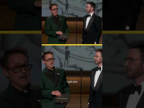 Chris Evans & Robert Downey Jr. have Avengers reunion at the Oscars