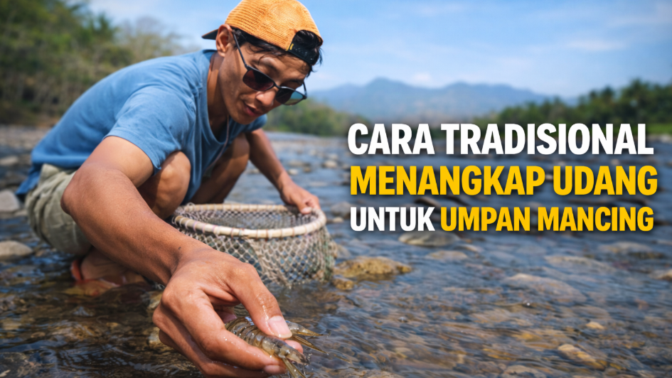 Cara tradisional menangkap udang untuk umpan mancing