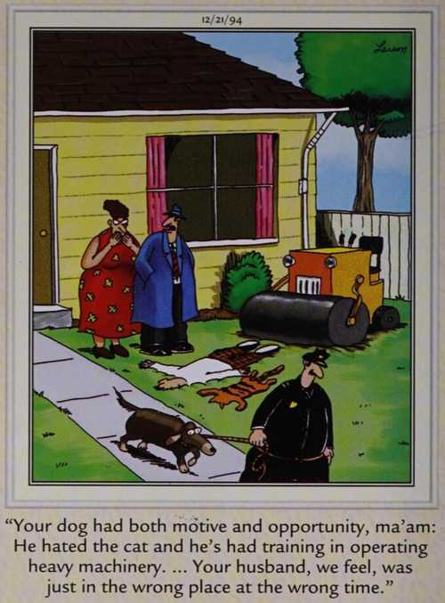 A dog is arrested for murder.