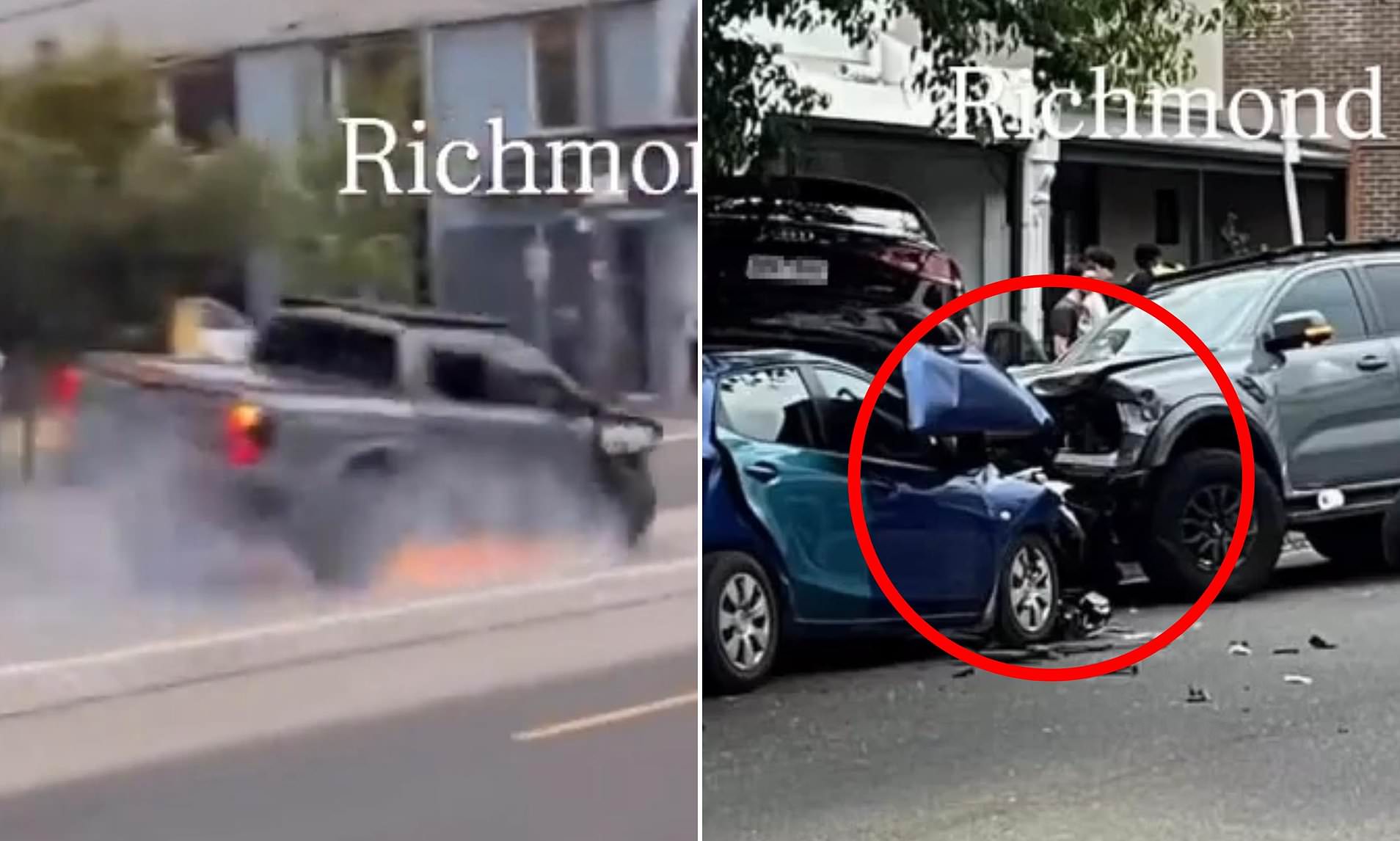 Chaos as Ford Ranger allegedly takes out multiple cars during high ...