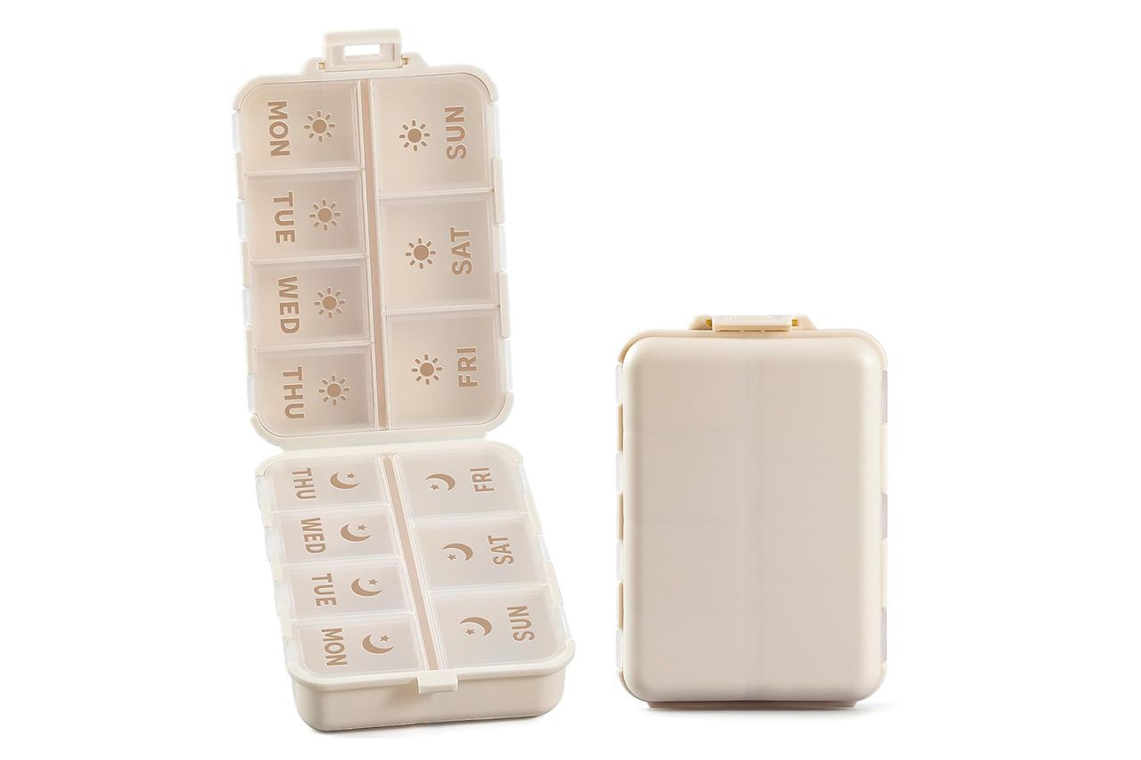 LANDNEOO Foldable & Double Protection Portable Weekly Pill Organizer
