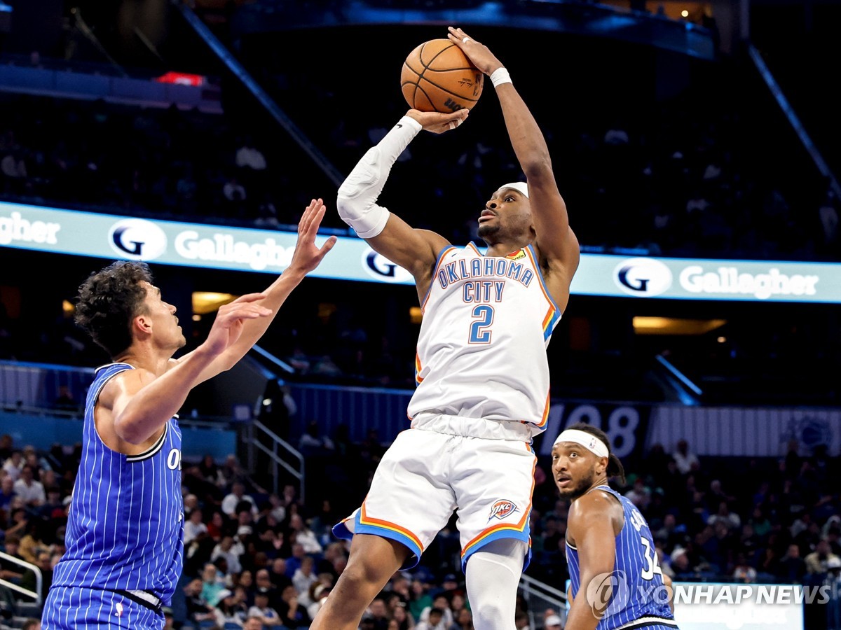 NBA 오클라호마시티, 가장 먼저 PO 진출 확정…SGA 40점 활약