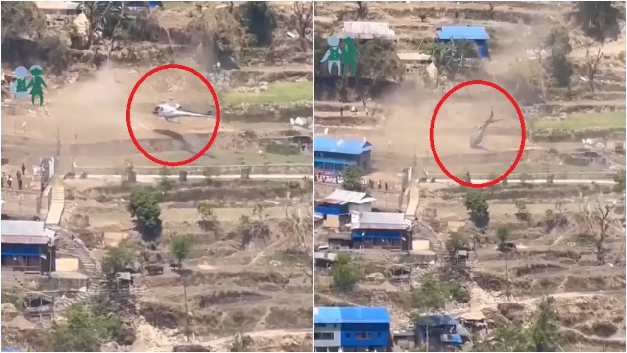 Video: Chopper loses control, crashes just inches above ground in Nepal ...