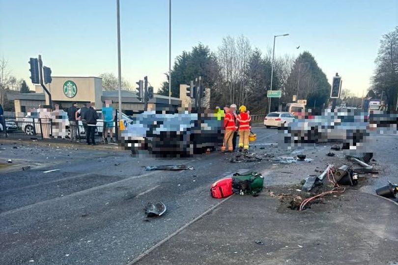 Man dies after three car horror crash in Oldham