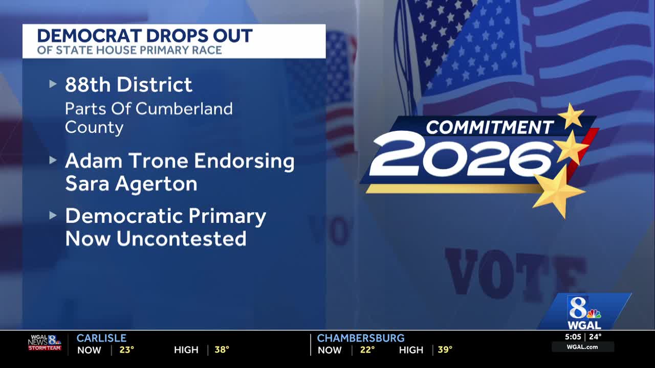 Democrat drops out of primary race for 88th District state house seat