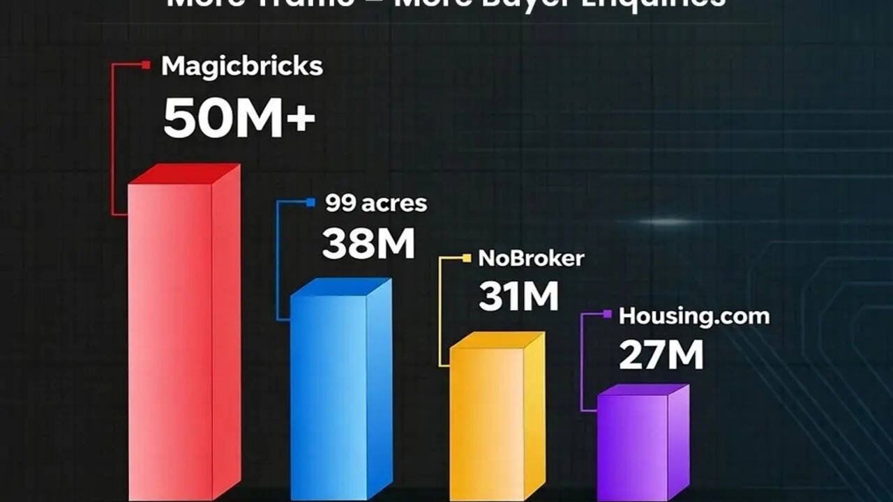 Magicbricks leads the market with 1.3X higher traffic, delivering ...