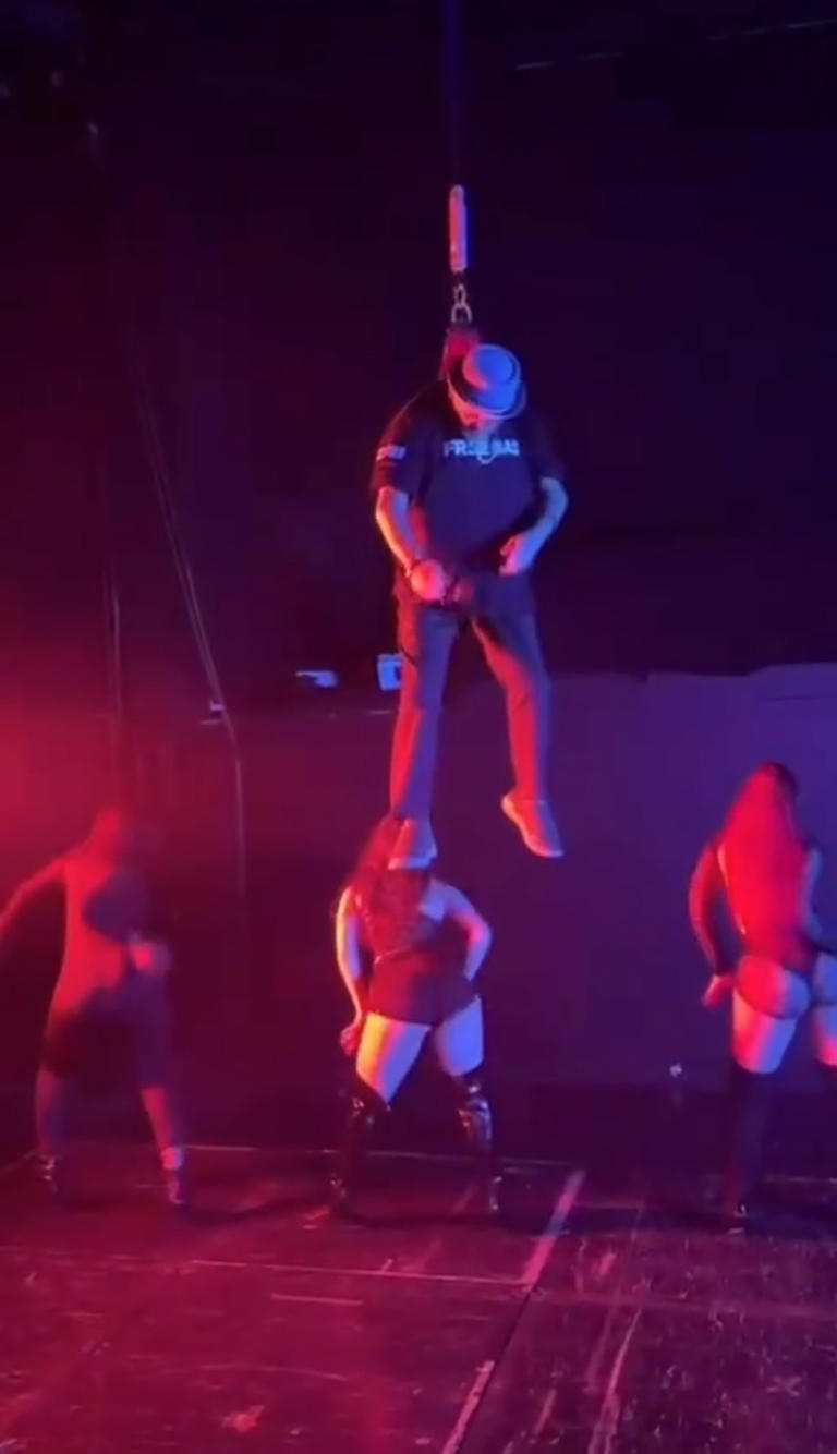 British rapper passes out mid-show while suspended from ceiling