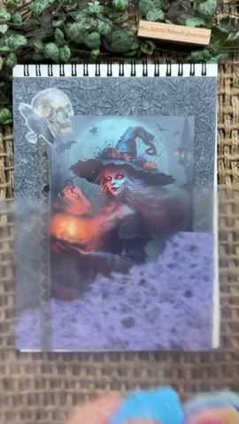 Creating a witchy Halloween ASMR journal page