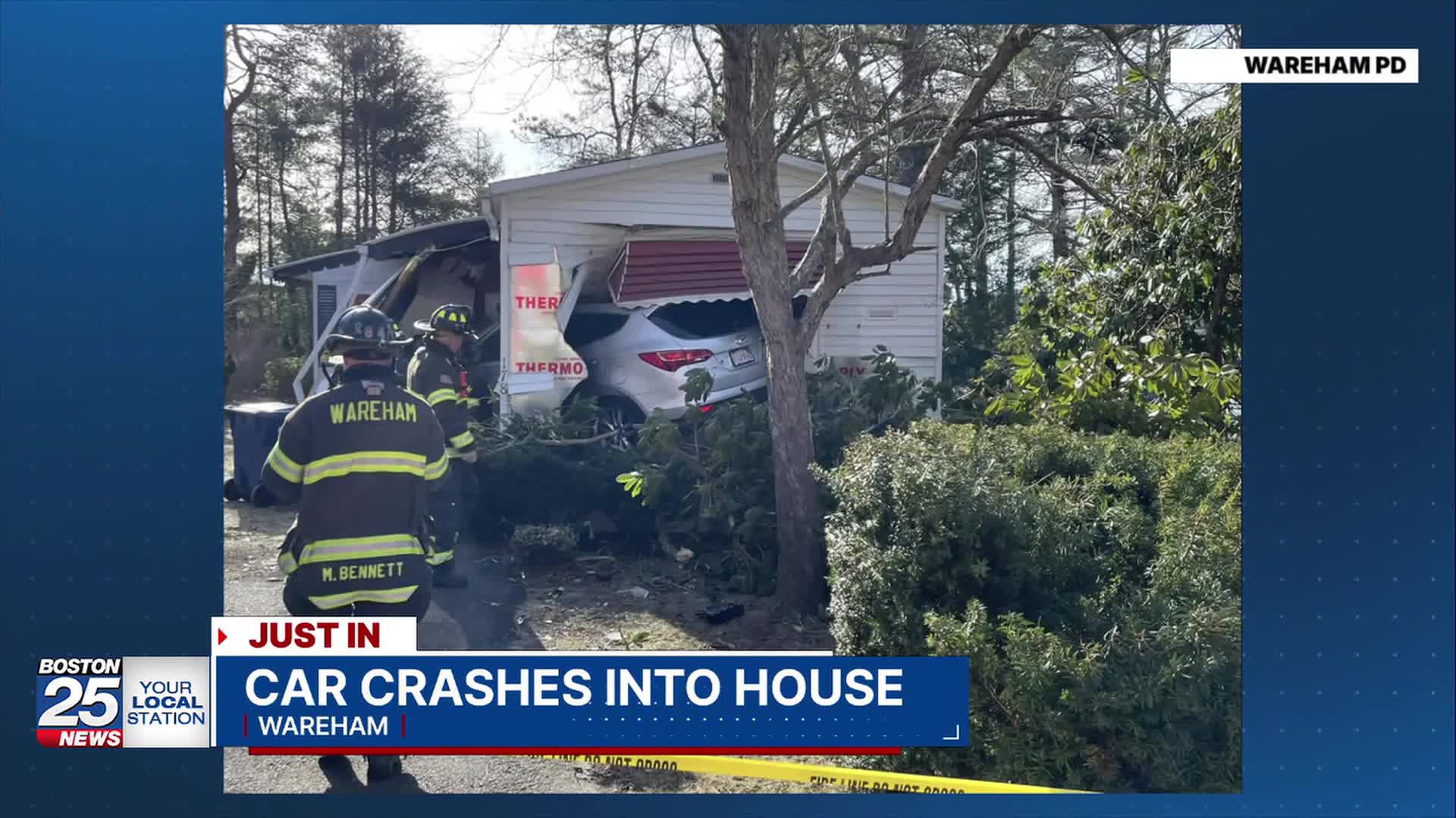 Car slams into home in Wareham