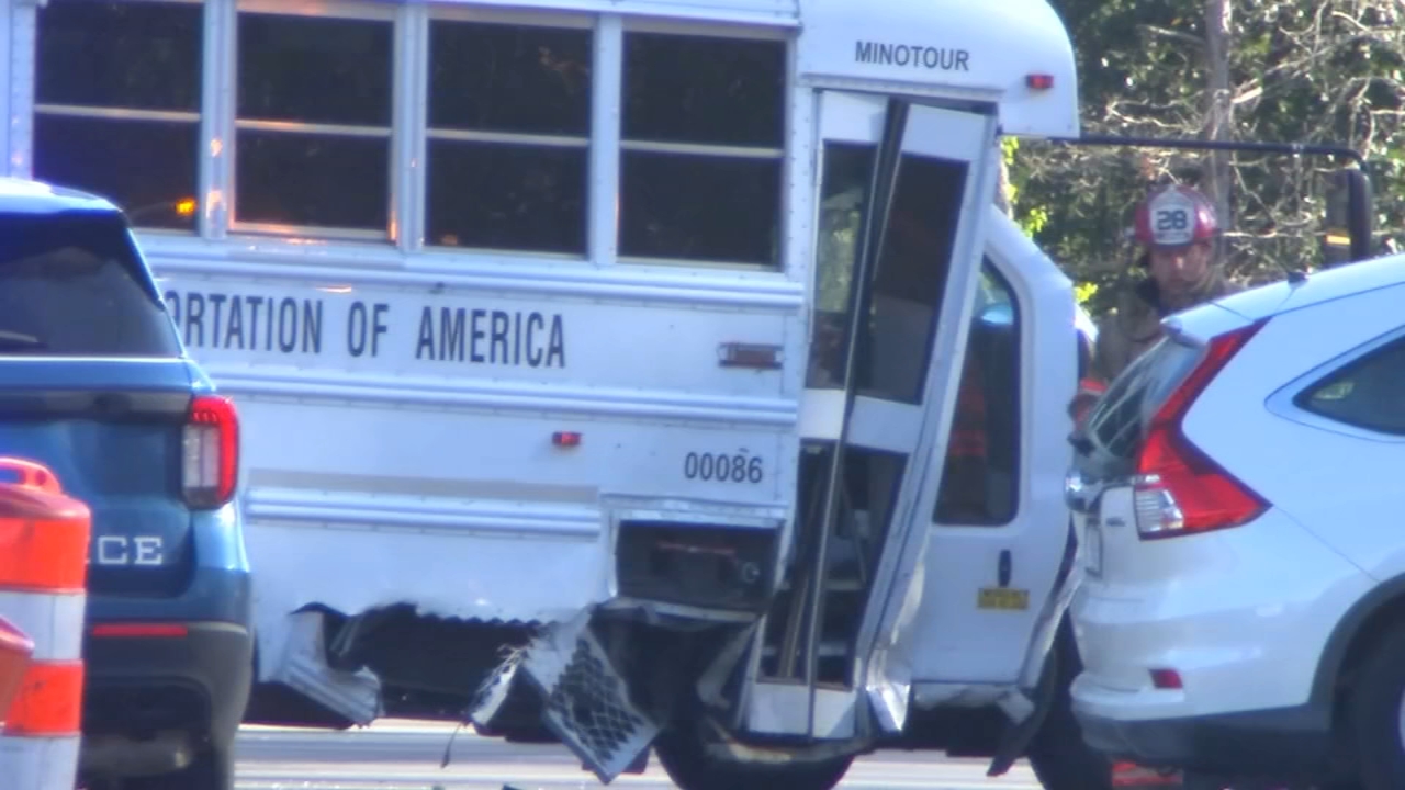 Bus driver charged after 2 cars hit school bus at Raleigh intersection