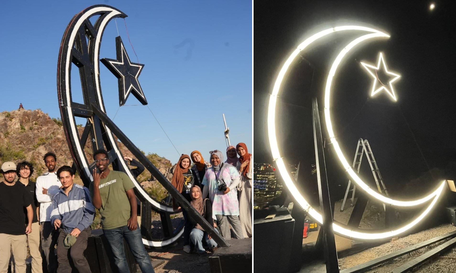 Outrage as Islamic crescent moon erected atop Arizona mountain to ...