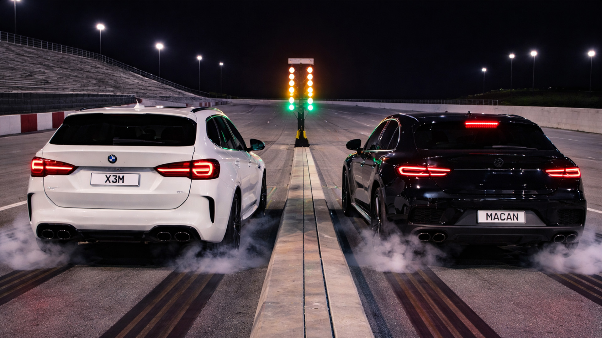 BMW X3M vs Porsche Macan Turbo drag race