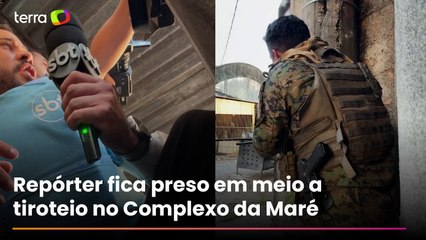 Repórter do SBT fica em meio a fogo cruzado durante tiroteio no Complexo da Maré, no Rio