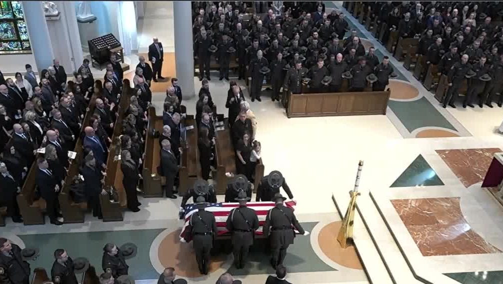 Slain trooper's widow speaks at funeral | 'Do not let the bad of the ...