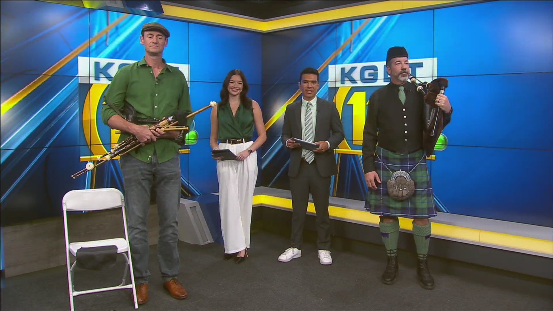 Bagpipers perform on 17 News at Sunrise