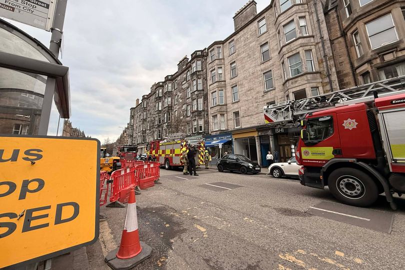 Edinburgh firefighters race to residential incident as road closed