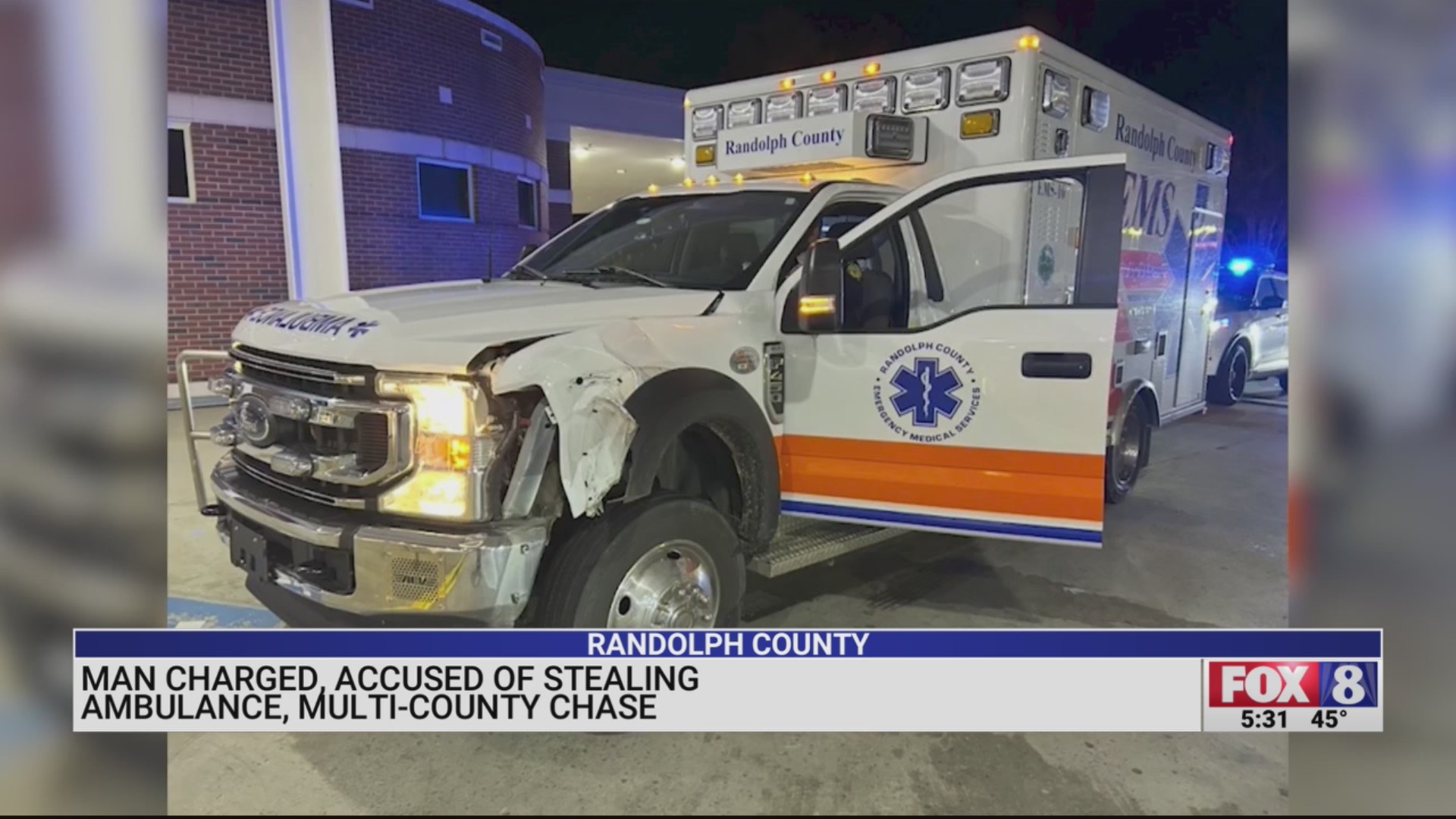 Man accused of stealing Randolph County ambulance charged