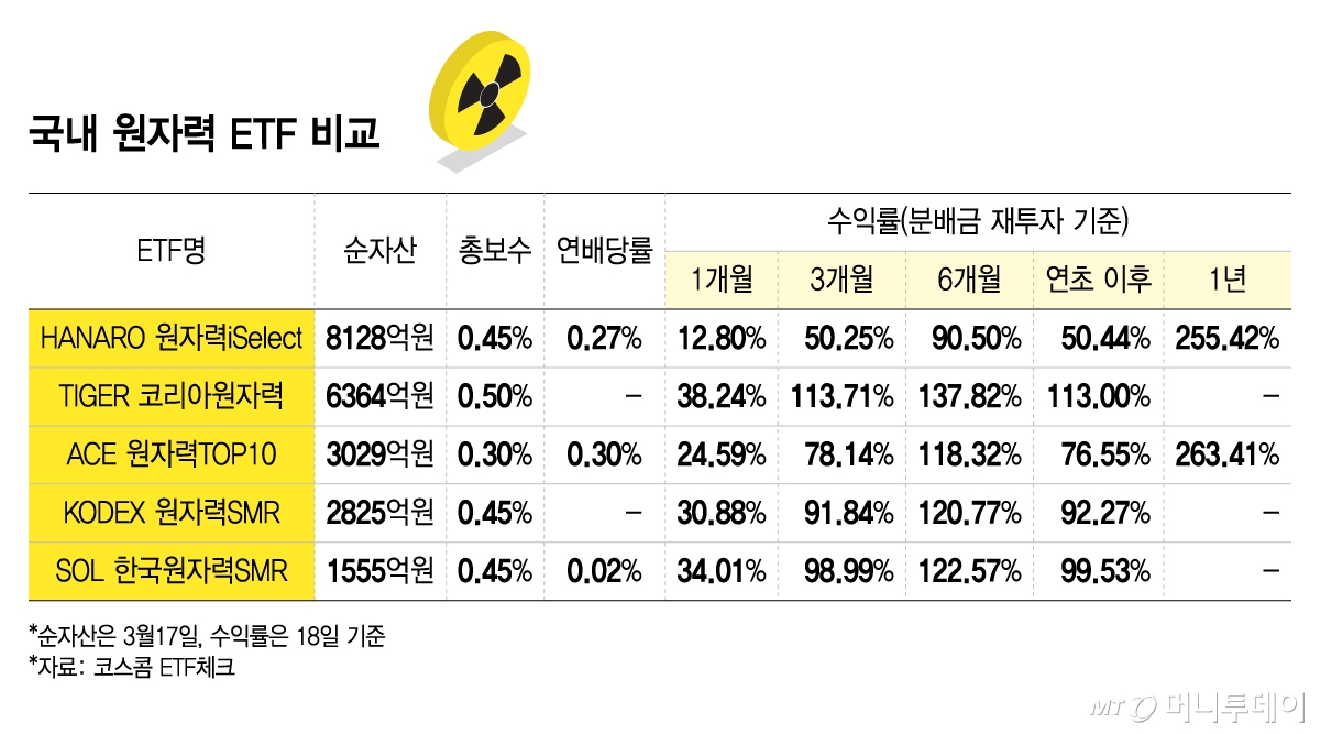 47% 뛴 이 종목 비중 높다... 급등락 버틴 K원자력, 어떤 ETF 살까 [ETFvsETF]