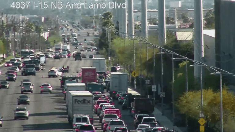 Motorcyclist hospitalized after crash in North Las Vegas
