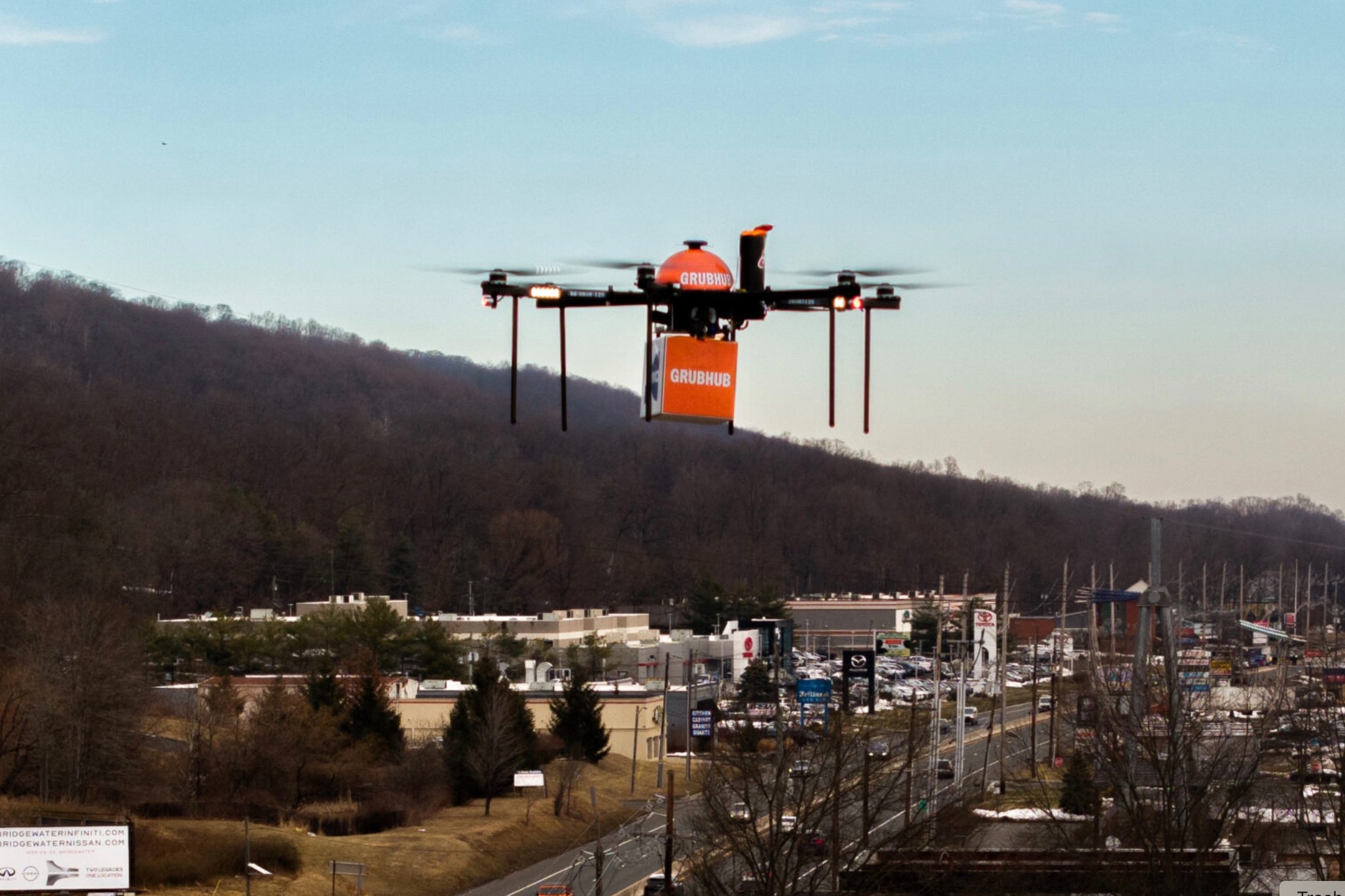Grubhub to begin delivering food via drones in New Jersey this week