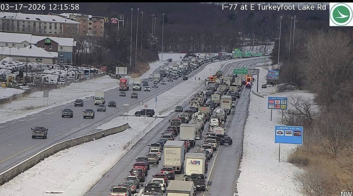 I-77 N reopens after 23-vehicle crash in Summit County