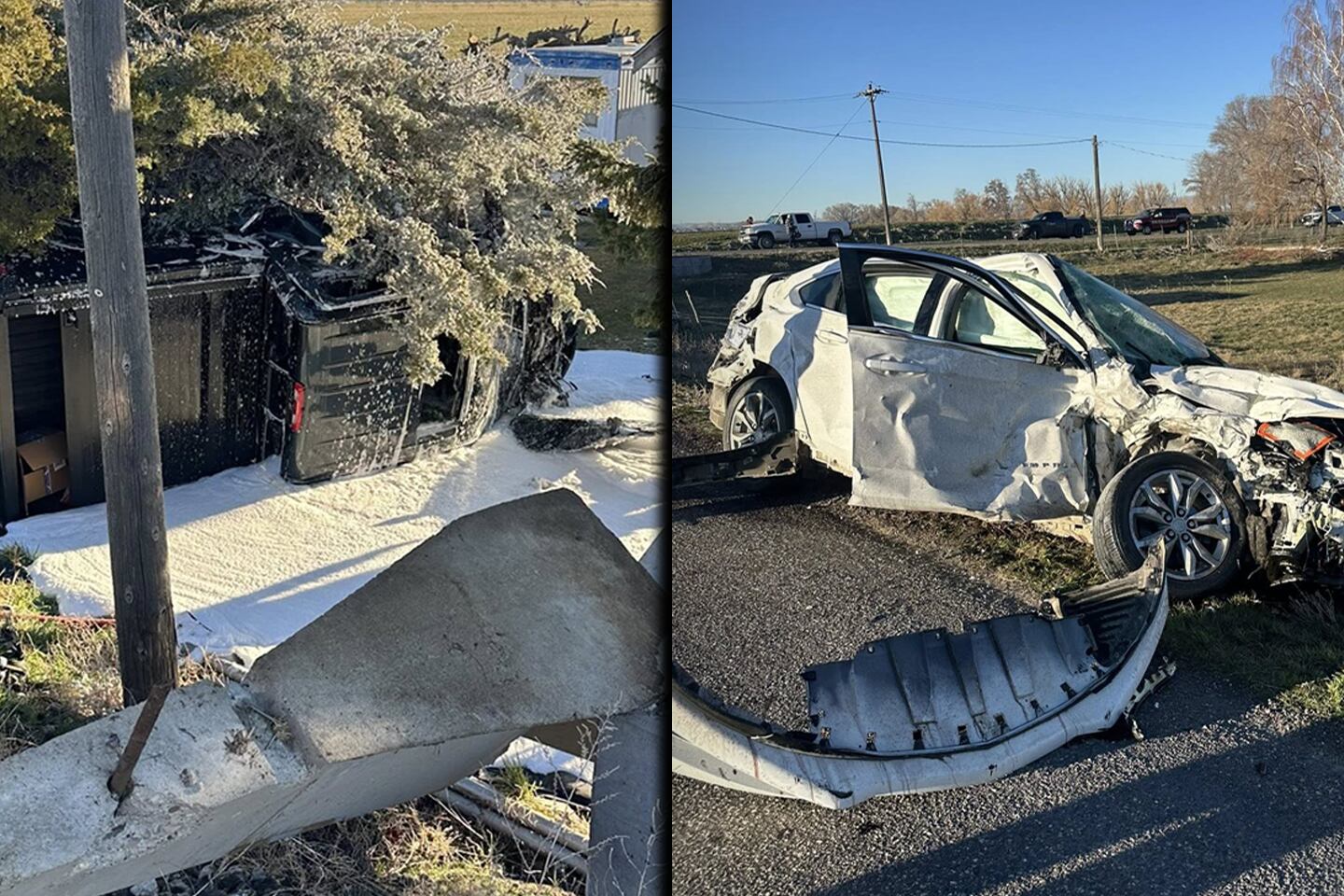 Three people were airlifted after a two-vehicle crash in Rupert