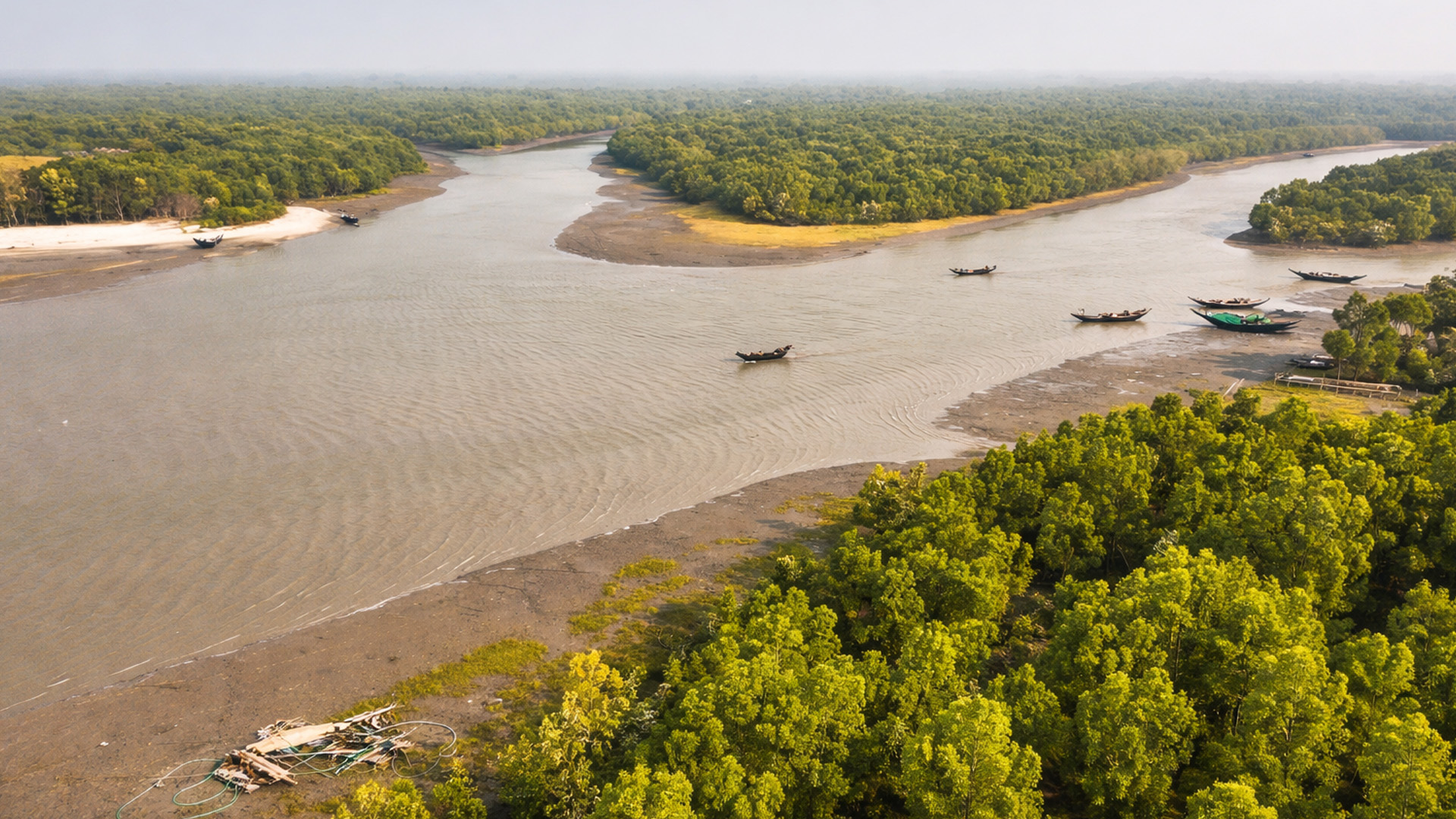 How do people travel through this mangrove maze?