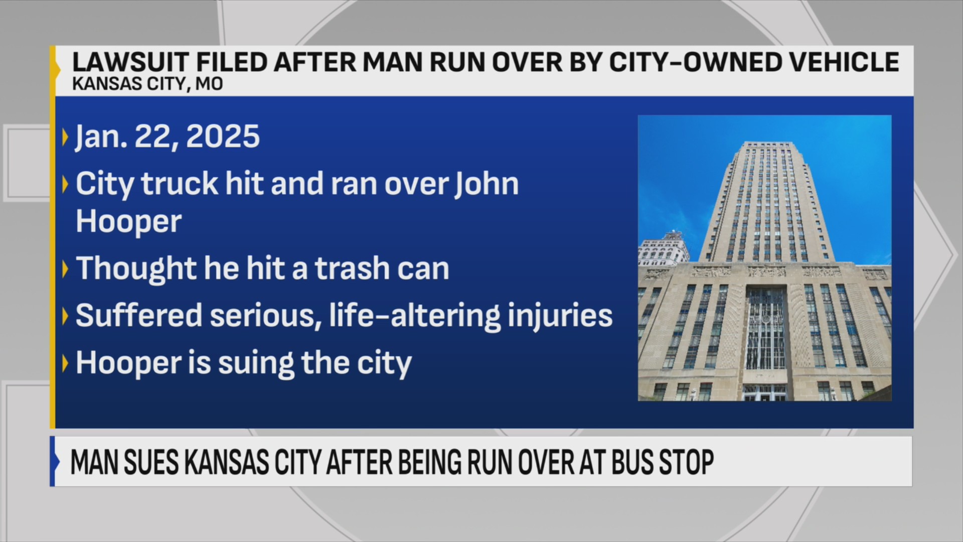 Man sues KC after being run over by city-owned vehicle